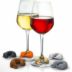 Set of 6 dachshund drink markers